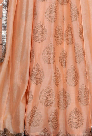 Peach Designer Party Wear Dress - Desi Royale
