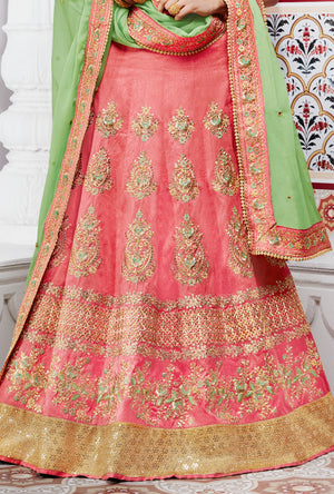 Pink Designer Party Wear Lehenga Set - Desi Royale