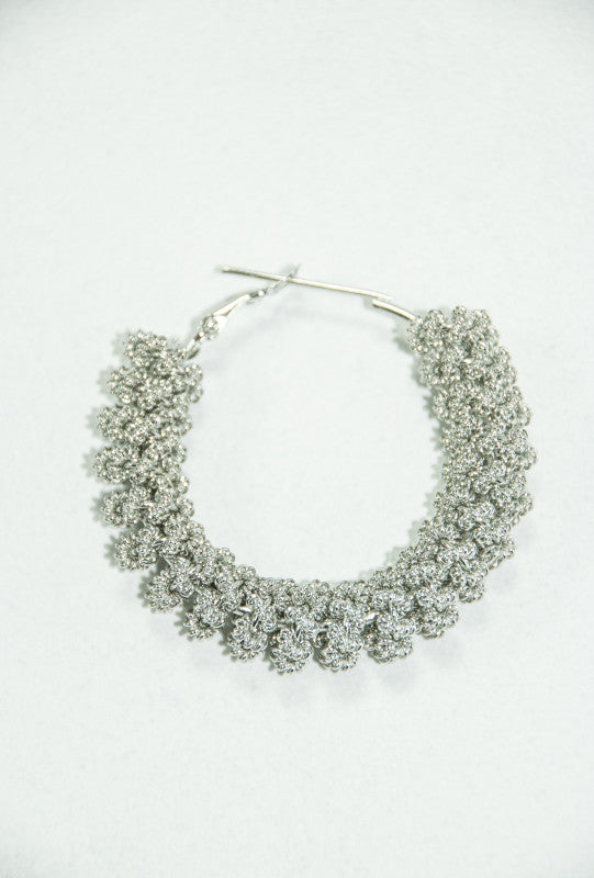 Silver twisted wire hoop earrings - Desi Royale