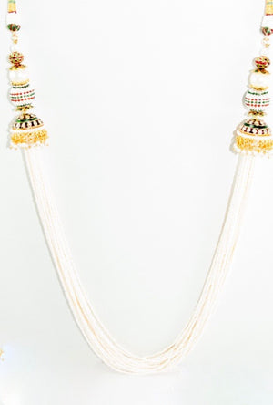 Laboni Necklace Set With Antique Jadau Work - Desi Royale