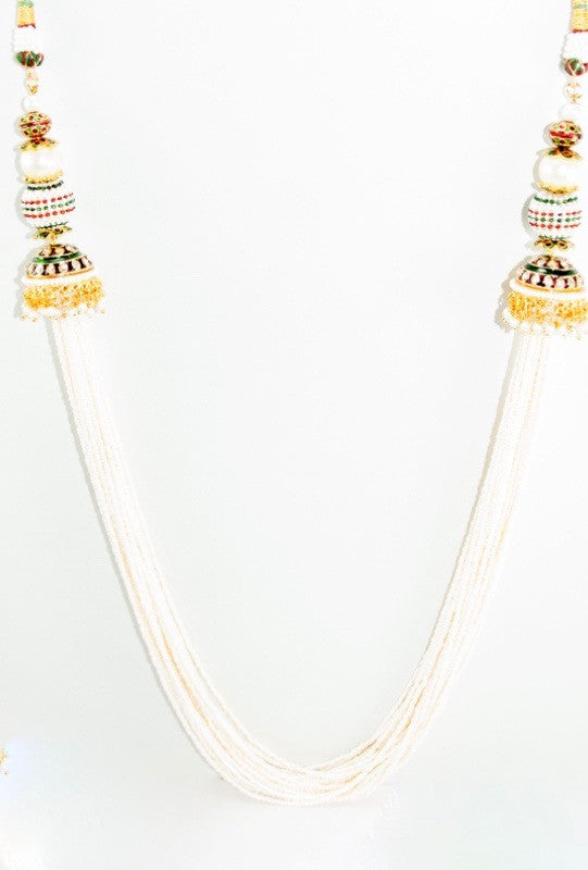 Laboni Necklace Set With Antique Jadau Work - Desi Royale