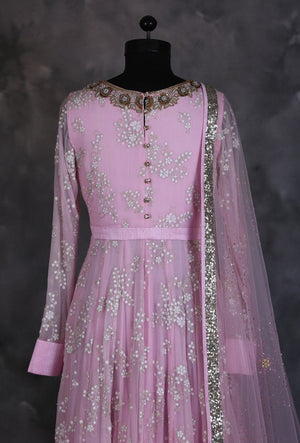 Pink designer indian dress with dupatta - Desi Royale