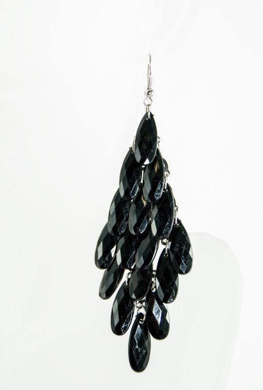 Black Chandelier earrings - Desi Royale