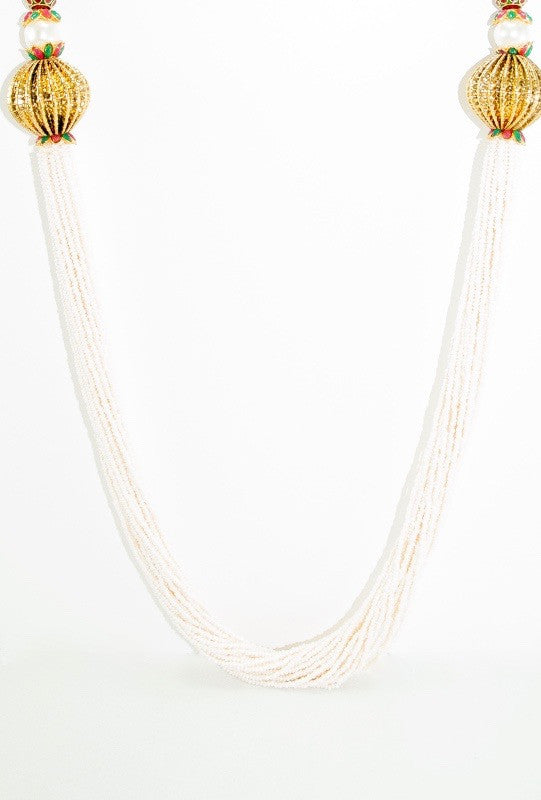 Rukmani Necklace Set With Sterling Strings - Desi Royale