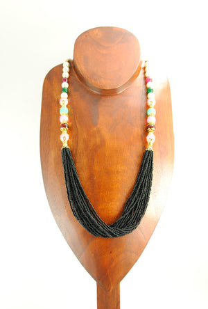 Omana Necklace With Colorful Beads - Desi Royale