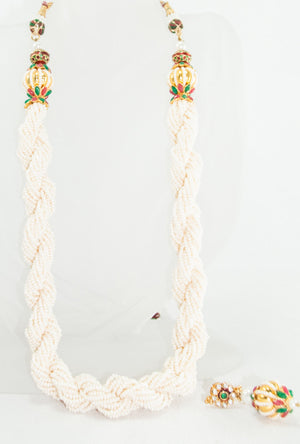 White Pearl necklace set - Desi Royale