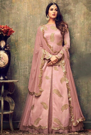 Pink Designer Party Wear Dress - Desi Royale