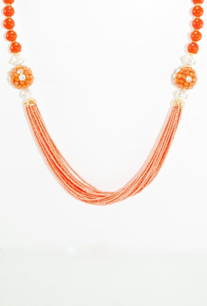 Ratnabali Necklace Set With Sterling Beads - Desi Royale