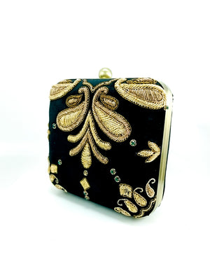 Black Wedding Clutch - Desi Royale